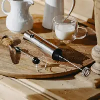 Mousseur à lait USB-C, rechargeable, réglage en trois étapes, acier inoxydable, multifonctionnel 2 en 1 4