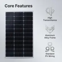 Panneau solaire monocristallin rigide 200W (2 pièces de 100W) 18V, module PV pour la recharge de batteries 12V, idéal pour caravanes, camping, abris de jardin, bateaux, camping-cars. 6