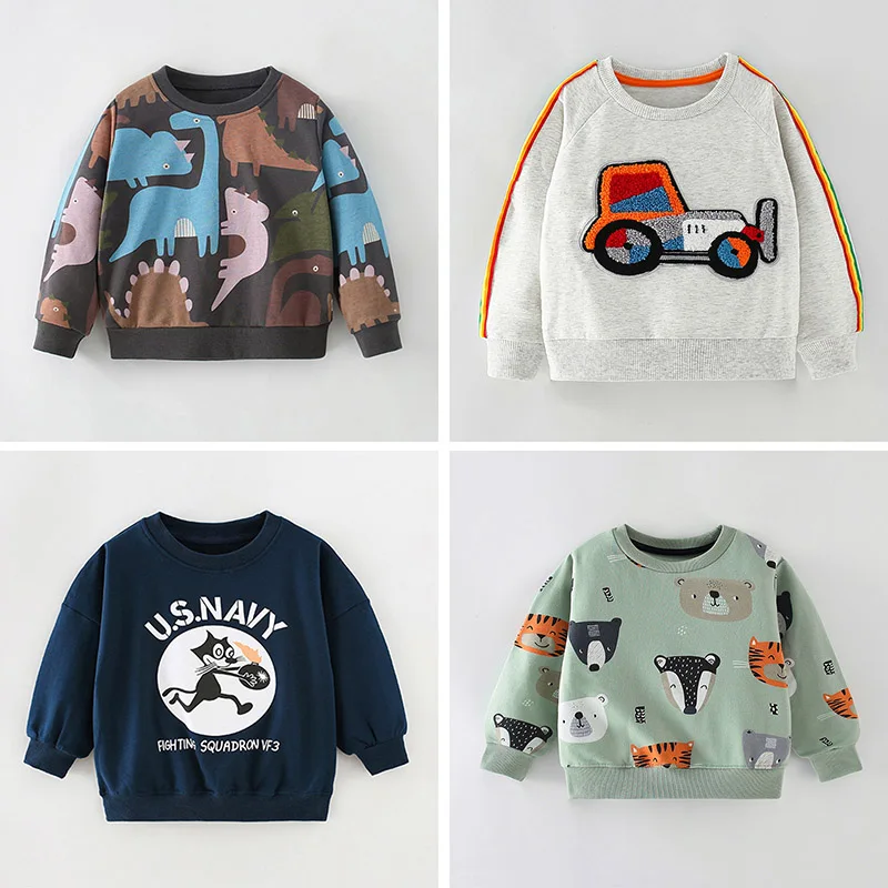 Terry Cotton Children Boy Sweater Hoodies Sweatshirts T-shirt