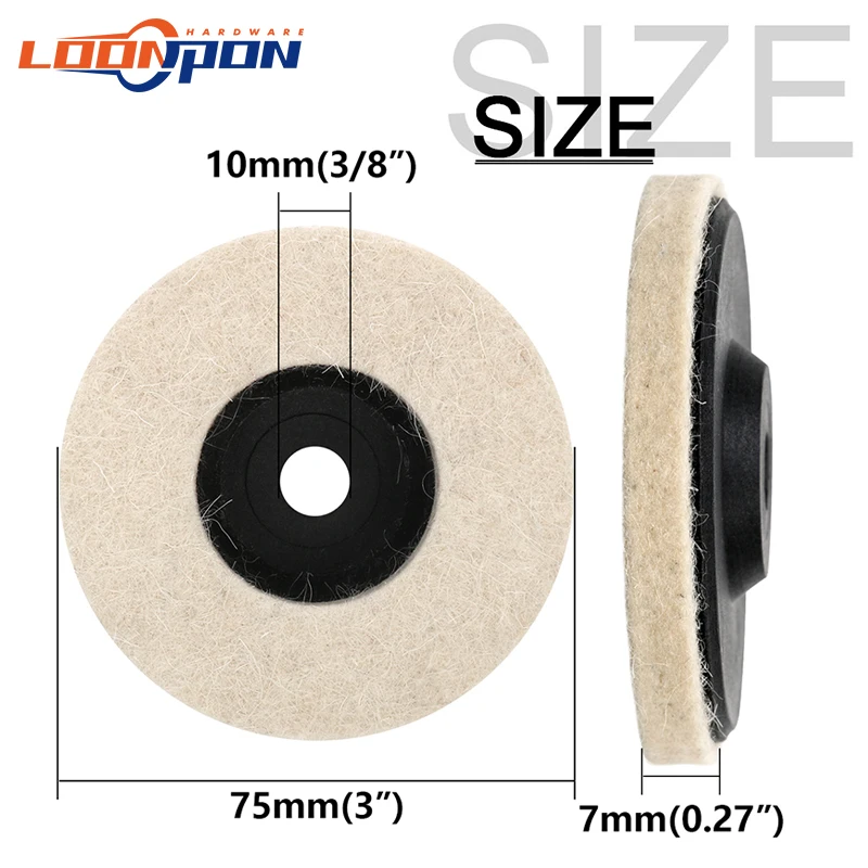 Loonpon 50mm/75mm Wool Polishing Wheel Polishing Pads Angle Grinder Wheel Felt Polishing Disc for Metal Marble Glass Ceramic 8 A3a3d28b79f8248ba86a3ca2bd4babd21g Loonpon 50mm/75mm Wool Polishing Wheel Polishing Pads Angle Grinder Wheel Felt Polishing Disc for Metal Marble Glass Ceramic