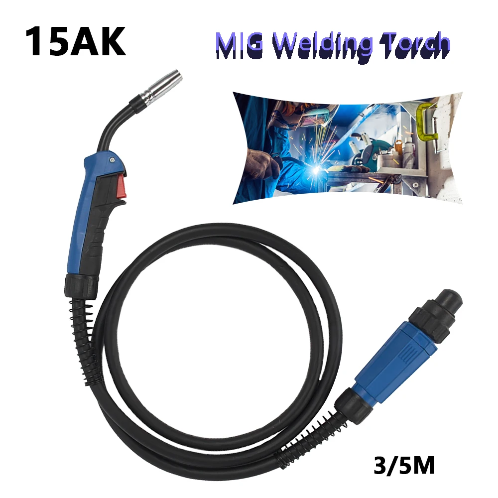 Mig Welding Torch Welding Machine Accessories Air Cooled Gas Burner 15AK For Mig Welding Equipment With 2.5M Cable wp 9 wp9 tig torch burner hose argon welding accessories head air cooled