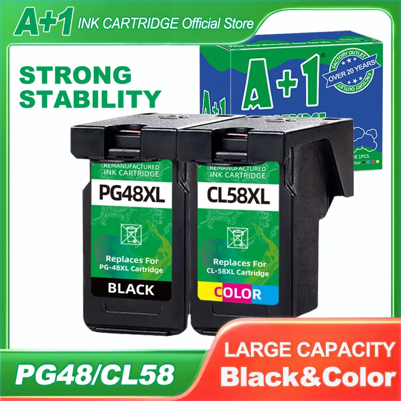 

PG48 48XL Remanufactured Ink Cartridges for Canon PG-48XL CL-58XL Compatible for E408 E488 E478 E468 E418 Printer