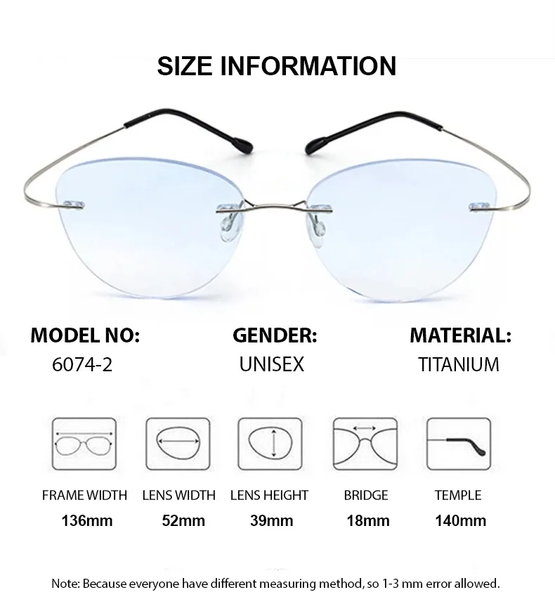 Chashma Women's Rimless Cat Eye Eyeglasses