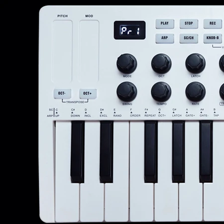 25 Key Usb Midi Keyboard Controller With 8 Backlit Drum Pads Bluetooth Semi  Weighted Professional Dynamic Keybed 8 Knobs Music - Guitar Parts &  Accessories - AliExpress