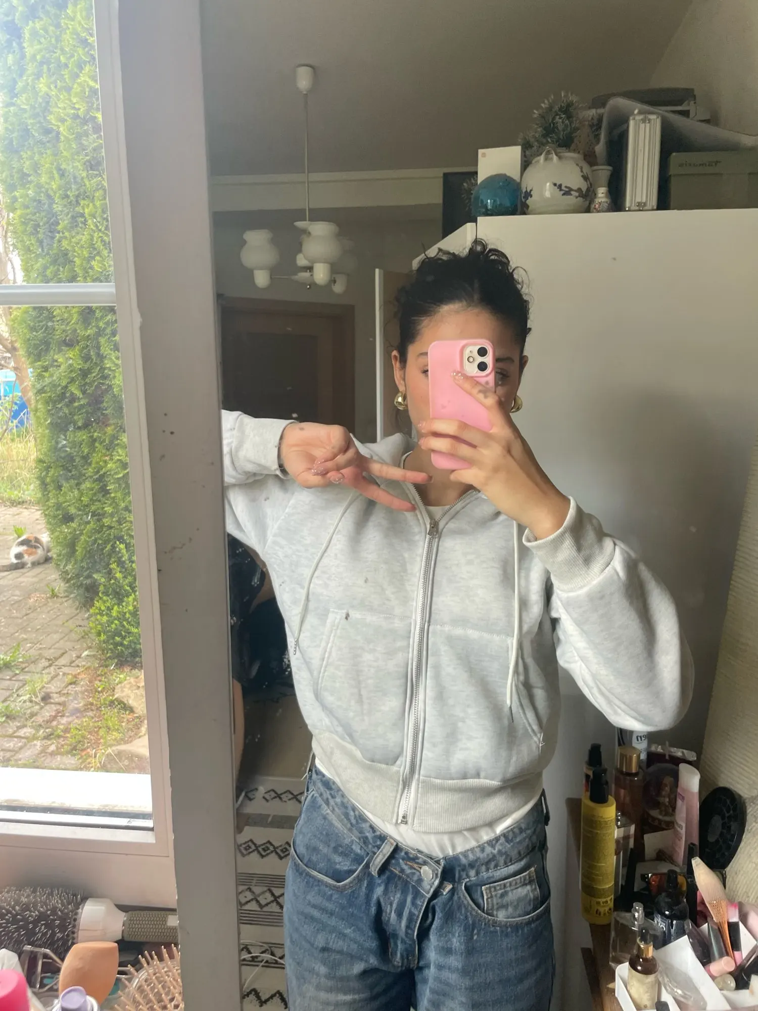 Y2 K Oversized Zip Hoodie Women Crop Top Autumn Winter Cozy photo review