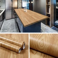Self-Adhesive PVC Waterproof Wood Grain Wallpaper Rolls Kitchen Stickers Furniture Wardrobe Table Wall Papers Home Decor 1