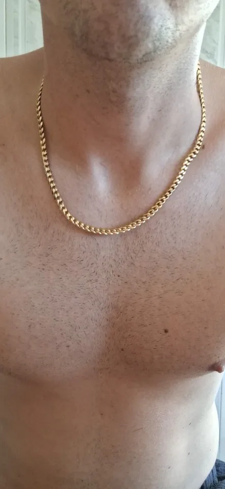 Corrente cubana Vnox unisex, aço inoxidável photo review