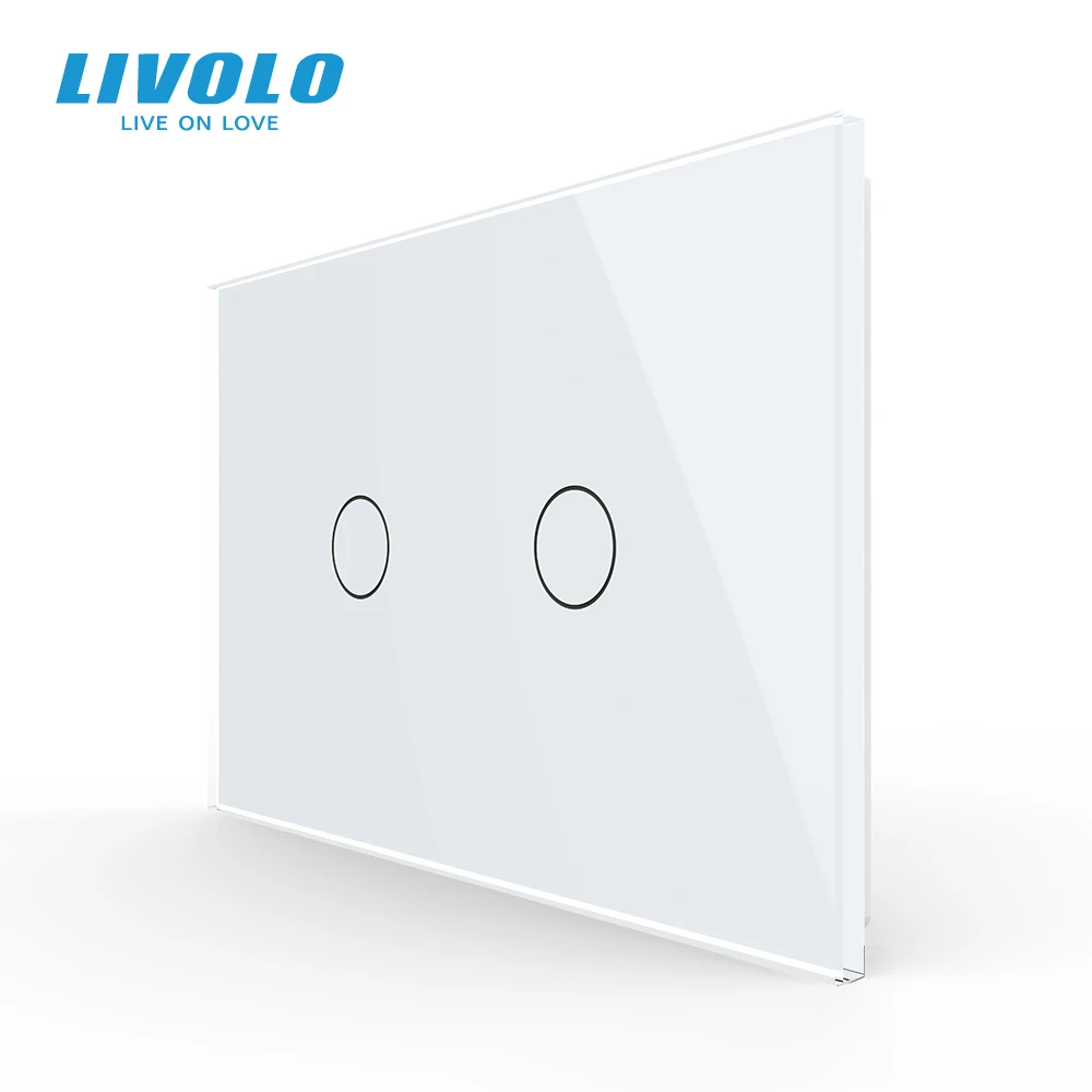 

LIVOLO US Standard 2Gangs 1Way Wall Touch Switch,Crystal Glass Panel Sensor,1A Light Control,Backlight Dispaly,No Click Sound