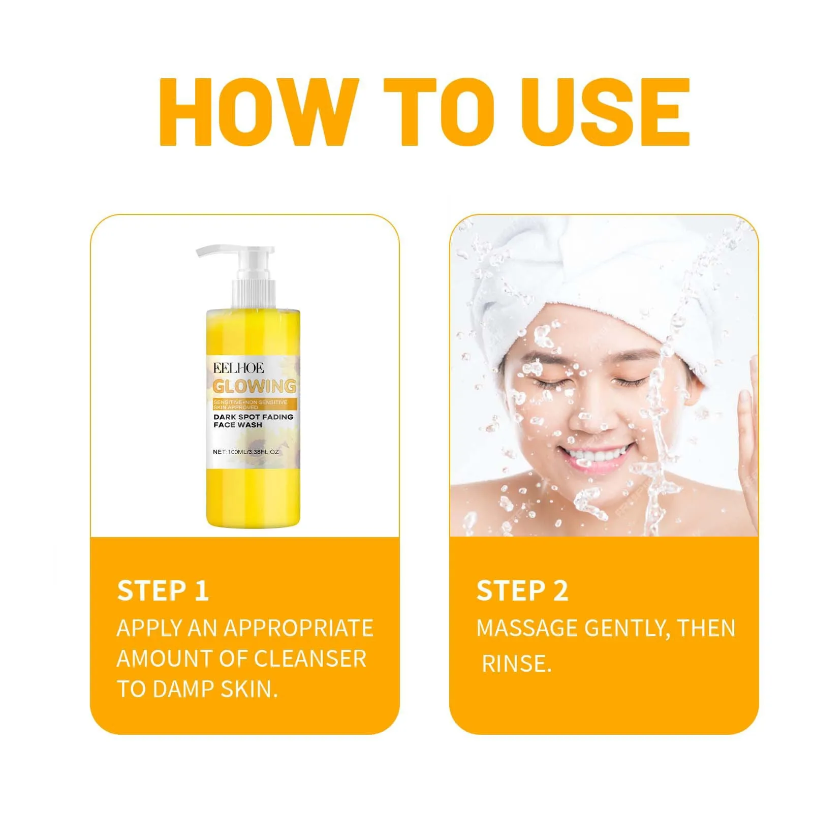 EELHOE Turmeric Face Cleansing for Firmming Skin Refine Pores Nourishing Repair Skin Face Blemishes Removal Face Cleanser 100ml 6