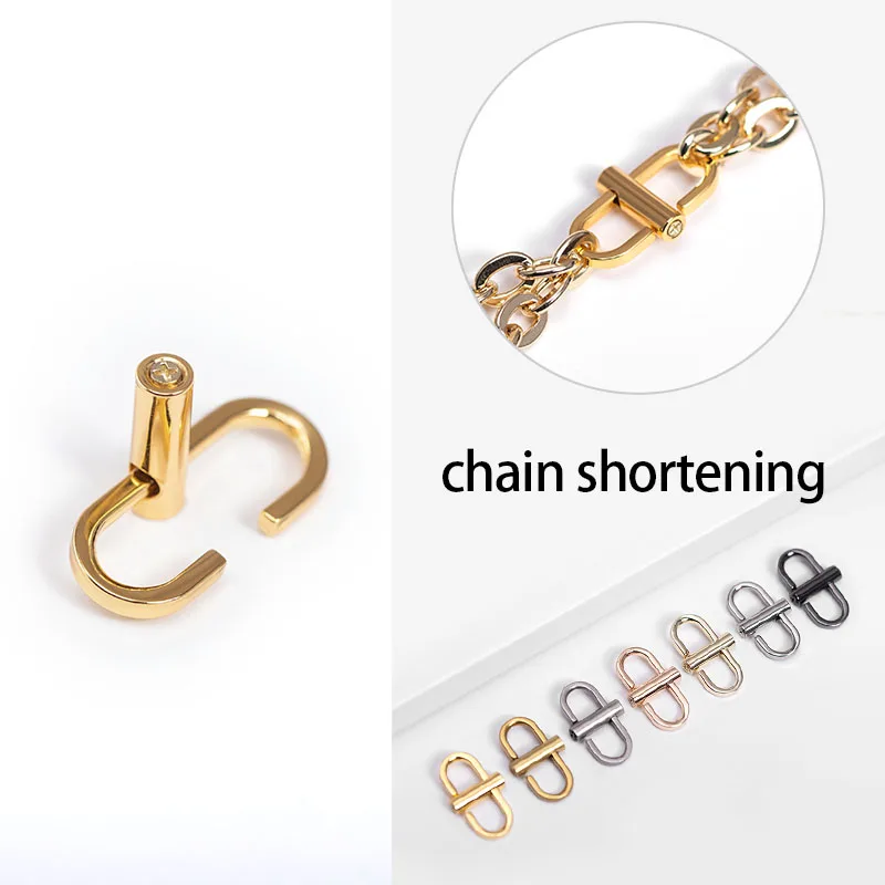  Repair Connect Shorten Leather Bag Handbag Shoulder Chain Strap  Pendant Key Ring Snap Clip Trigger Metal S Type Shape Buckle 6PCS (Gold)