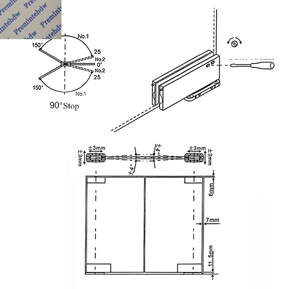 1Set Digging Free Floor Spring Pivot Door Closer Upper Patch Fitting Kit For Single Glass Door Rose Gold Matte Black