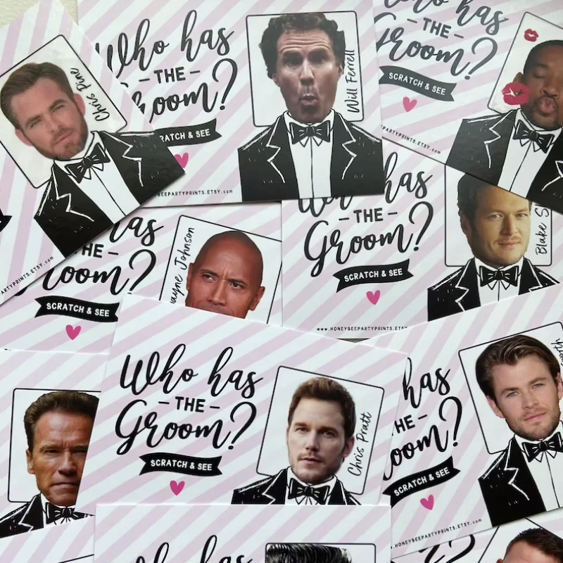 Who Has the Groom Scratch Off Card, Drôle, Celebrity, Patients Shower Game, Bachelorette Party, Hen Party, Winner Card, Wedding Emergency