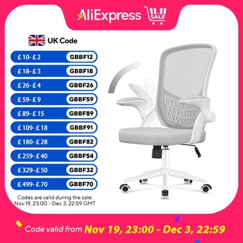 Office Chair Ergonomic Desk Chair 90° Flip-up Armrest Lumbar Support Height Adjustable Computer Chair for Home Office