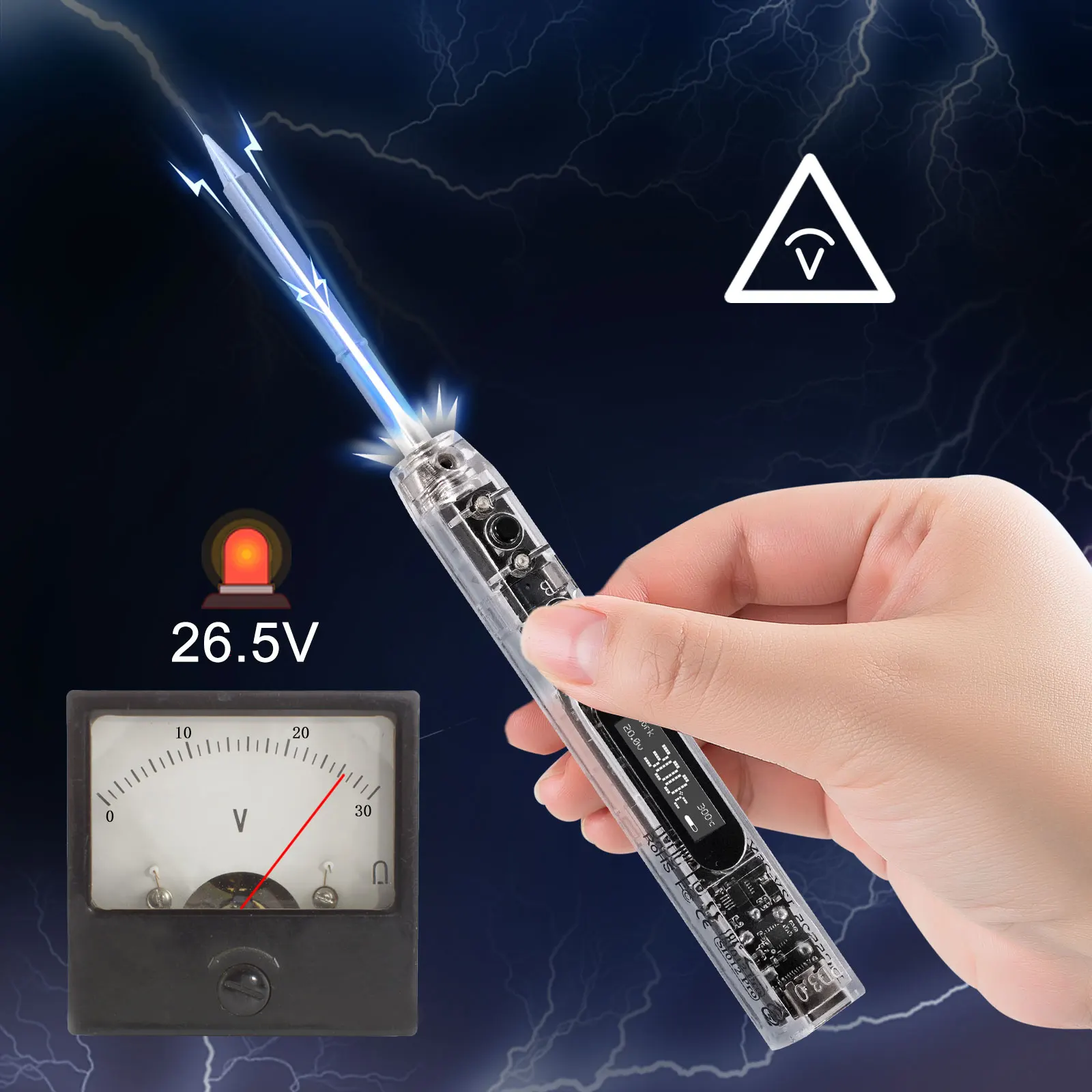 SEQURE SI012 Pro Intelligent OLED Electric Soldering Iron Adjustable Sensitivity Built-in Buzzer for T12|TS Tips Supports PD3.0 3