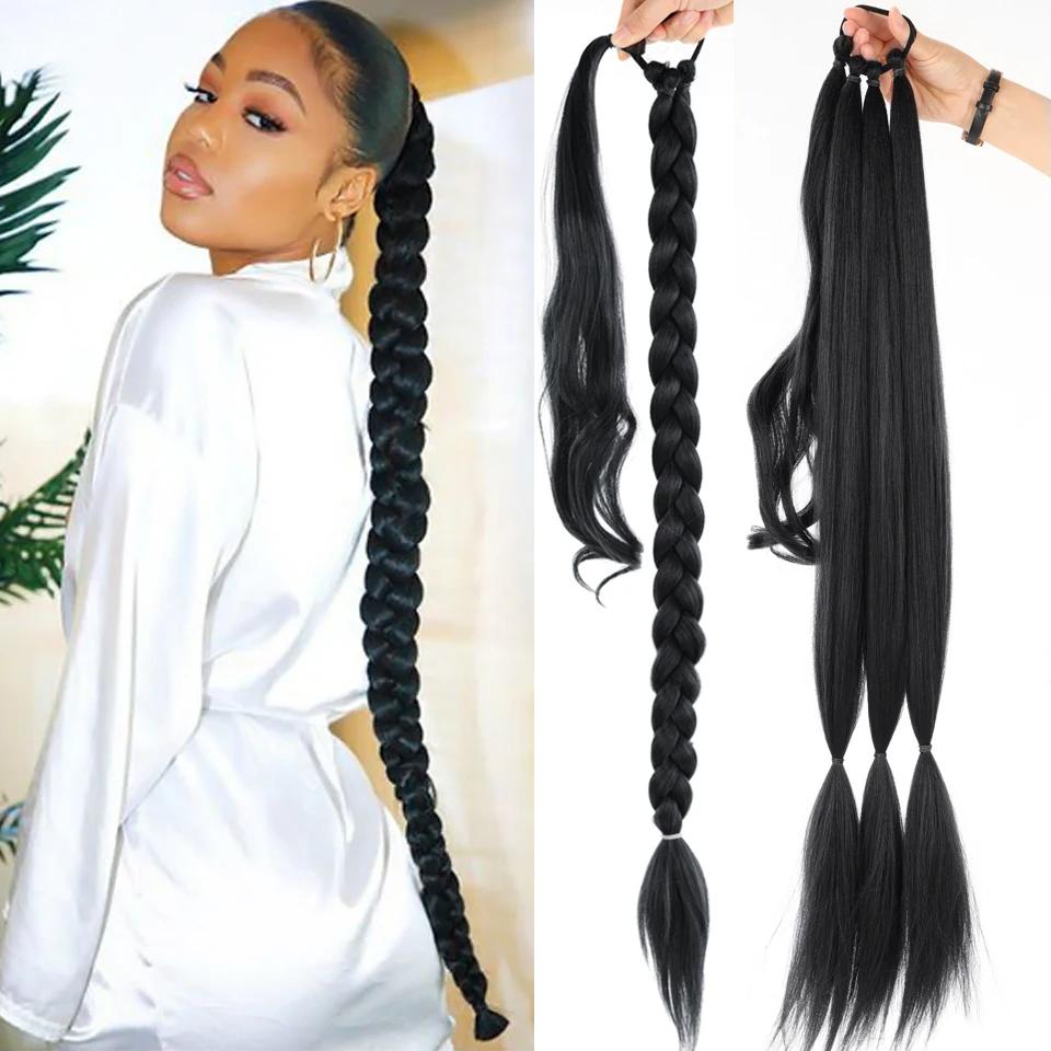 Synthetic Hair Ponytail Extensions | Ponytail Extension Black Women ...