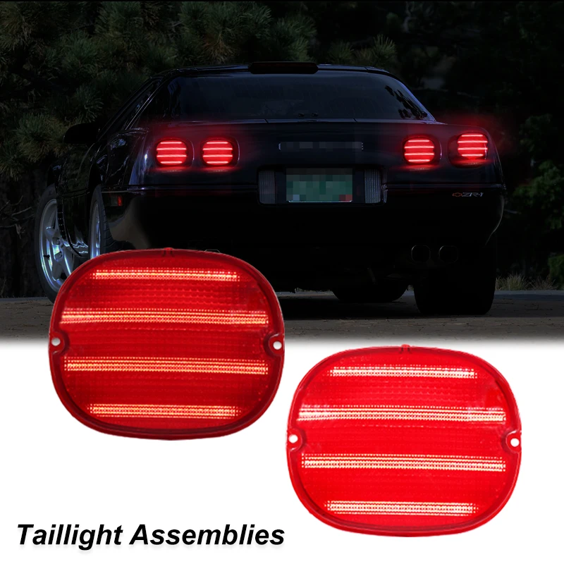 4x 赤色 LED テールライト Assy キットシボレーコルベット C4 1991