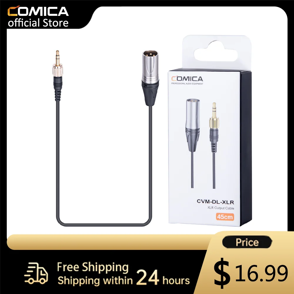 Comica-cvm-dl-xlr Xlr Cabo de Saída de Áudio Adaptador de Saída de Som Fio com Placa de Bloqueio Microfone sem Fio Wm200 Wm300 Wm100 Plus
