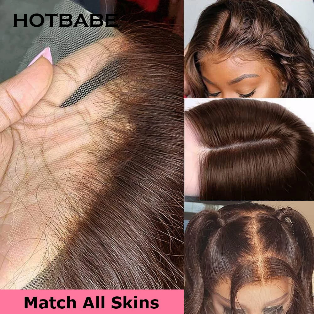 250 Density Brown colored 13x4/13x6 Lace Front Wig Human Hair Brazilian Pre Plucked Body Wave HD Lace Frontal Wig Remy Hair