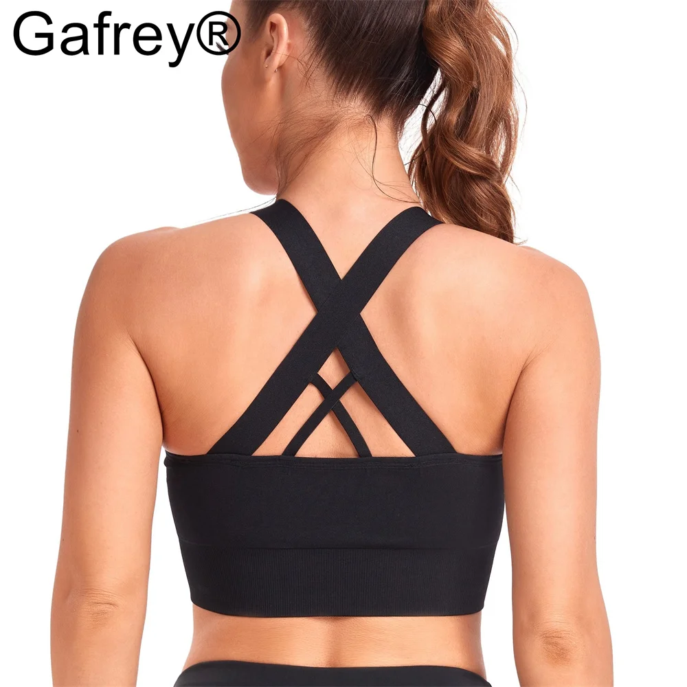 Sports Bra with Crossback Shoulder Straps