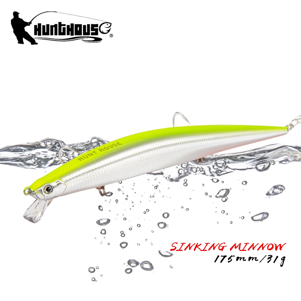 Leurre de pêche Hunthouse Tide Minnow 175mm - Appât dur coulant pour bar et brochet