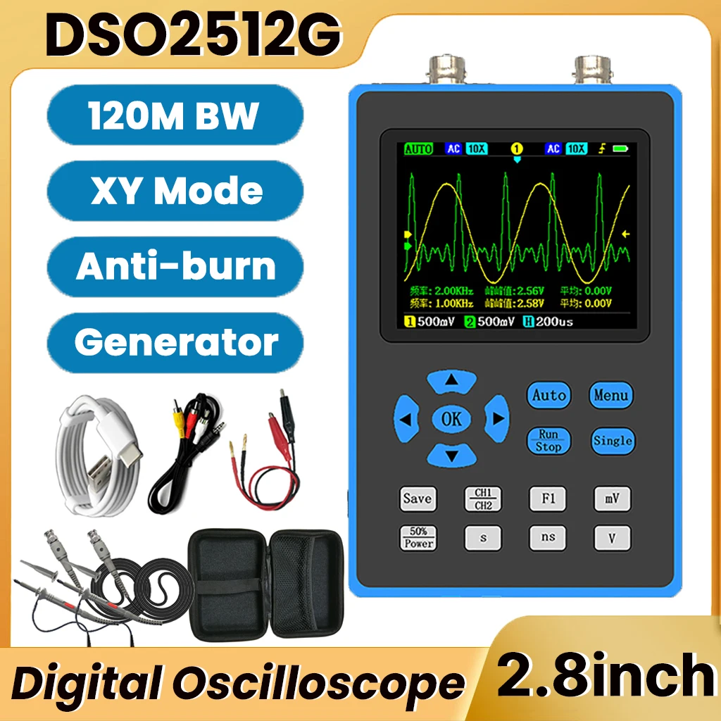 DSO2512GHandheldDigitalOscilloscope2in1SignalGneratorDual