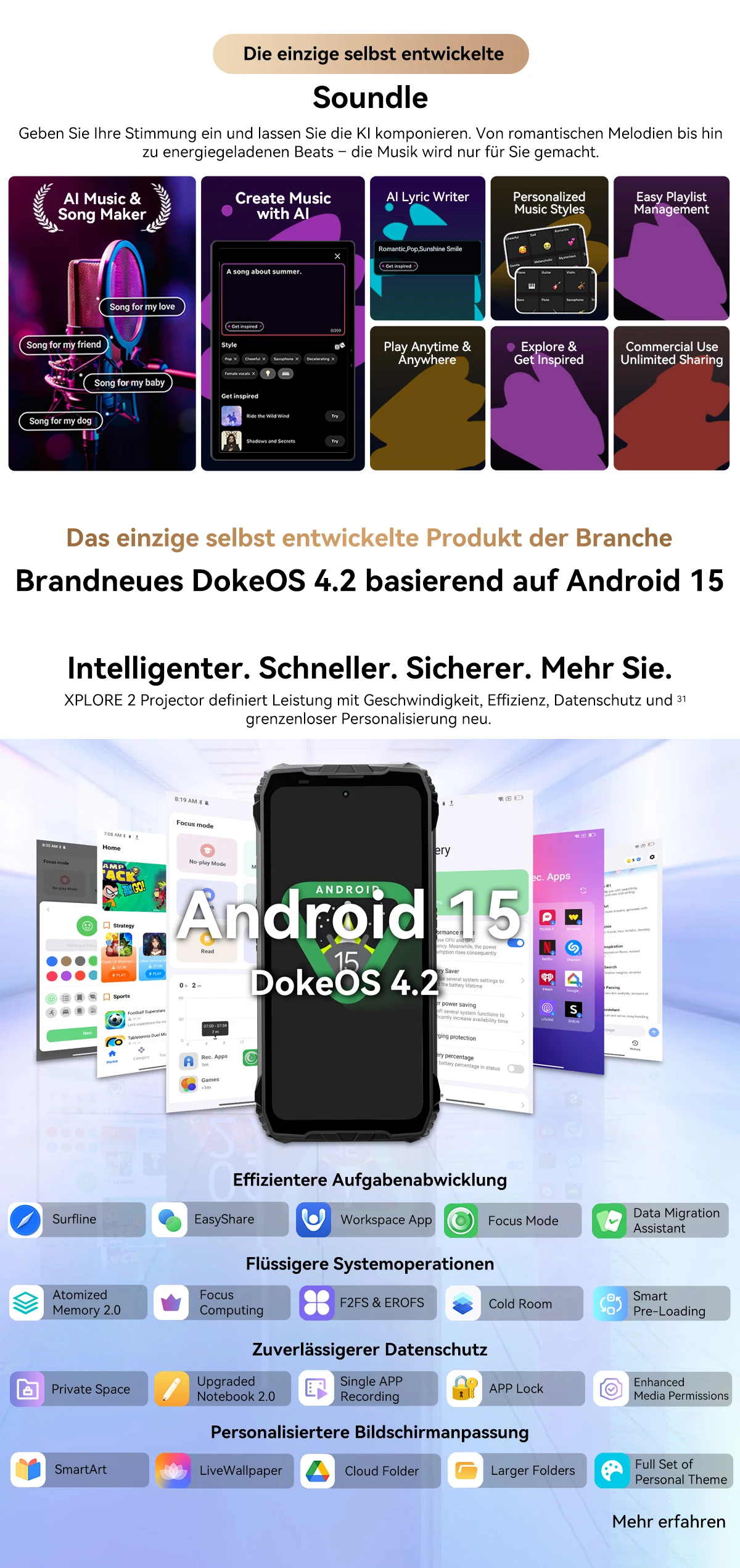 Blackview XPLORE 2 Projektor 5G AI Robustes Smartphone, 6,73 Zoll 3,2K AMOLED-Display, 50 MP Kamera, 20000 mAh, Outdoor-Handy NFC – Detail 17