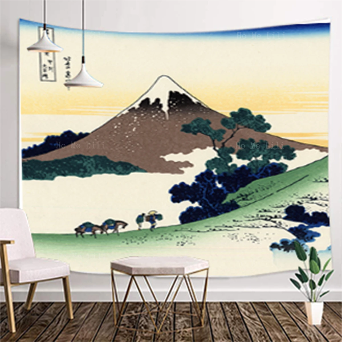 Проход Inume в провинции Кай, Tokaido, пляж Золотой долины шишири в Сагами укиё, гобелен от Ho Me Lili для декора гостиной (art.: 3920bf6fcbb36) - 3920bf6fcbb36