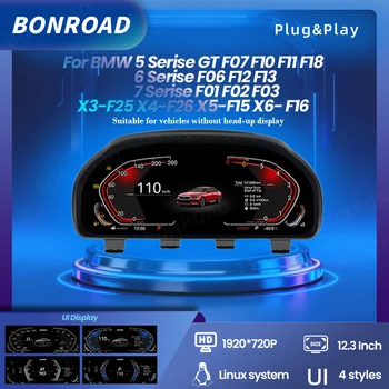 BONROAD LCD grupo de instrumentos digitales CarPlay Android Auto Panel de salpicadero para BMW F10 F11 F18 F12 F13 F01 F02 F25 F26 F15 F16 1