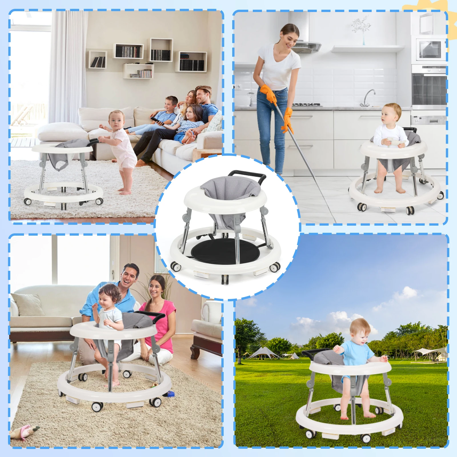 Adjustable Foldable Baby Walker 5