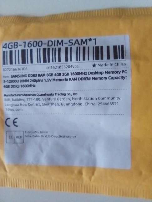 SAMSUNG DDR3 RAM 8GB 4GB 2GB 1600MHz Desktop Memory PC3-12800U DIMM 240Pins 1.5V Memoria RAM DDR3 photo review