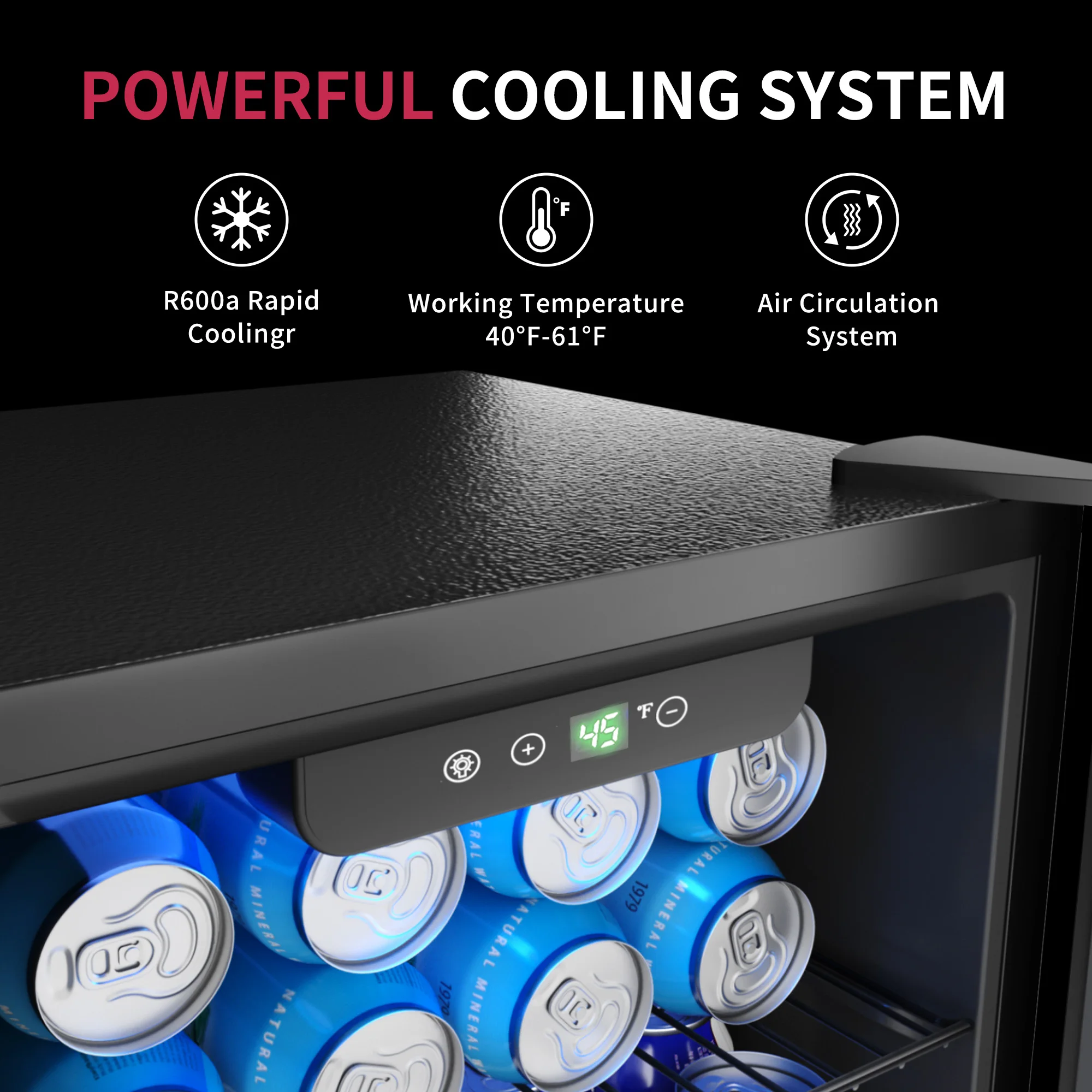 Compact Beverage Cooler Mini Fridge for Drinks