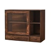 Solid wood dustproof desktop storage box modular detachable cosmetic shelf tea set organizer tea cup holder bookcase teapot latt 1