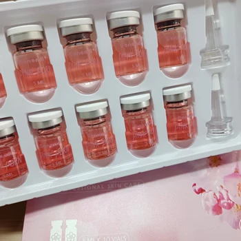 2026 SANENDI Pink PDRN Serum Cocktail Face Care Essence Hydrating Liquid Solution Korean Skin Care Glow Recipe 5ml*10 vials