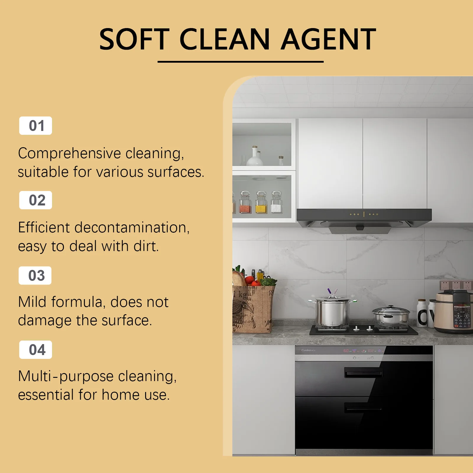 Heavy Duty Oil Cleaning Agent for Kitchen Bathroom