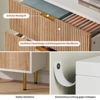 Комод с 5 ящиками, комод, шкаф для хранения вещей, сервант, современный, шкаф, для спальни, прихожей, гостиной, 60 х 34 х 109,8 см, белый + цвет дерева — изображение 4