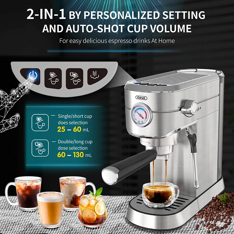 Gevi Espresso Machine 15 Bar with Milk Frother Wand