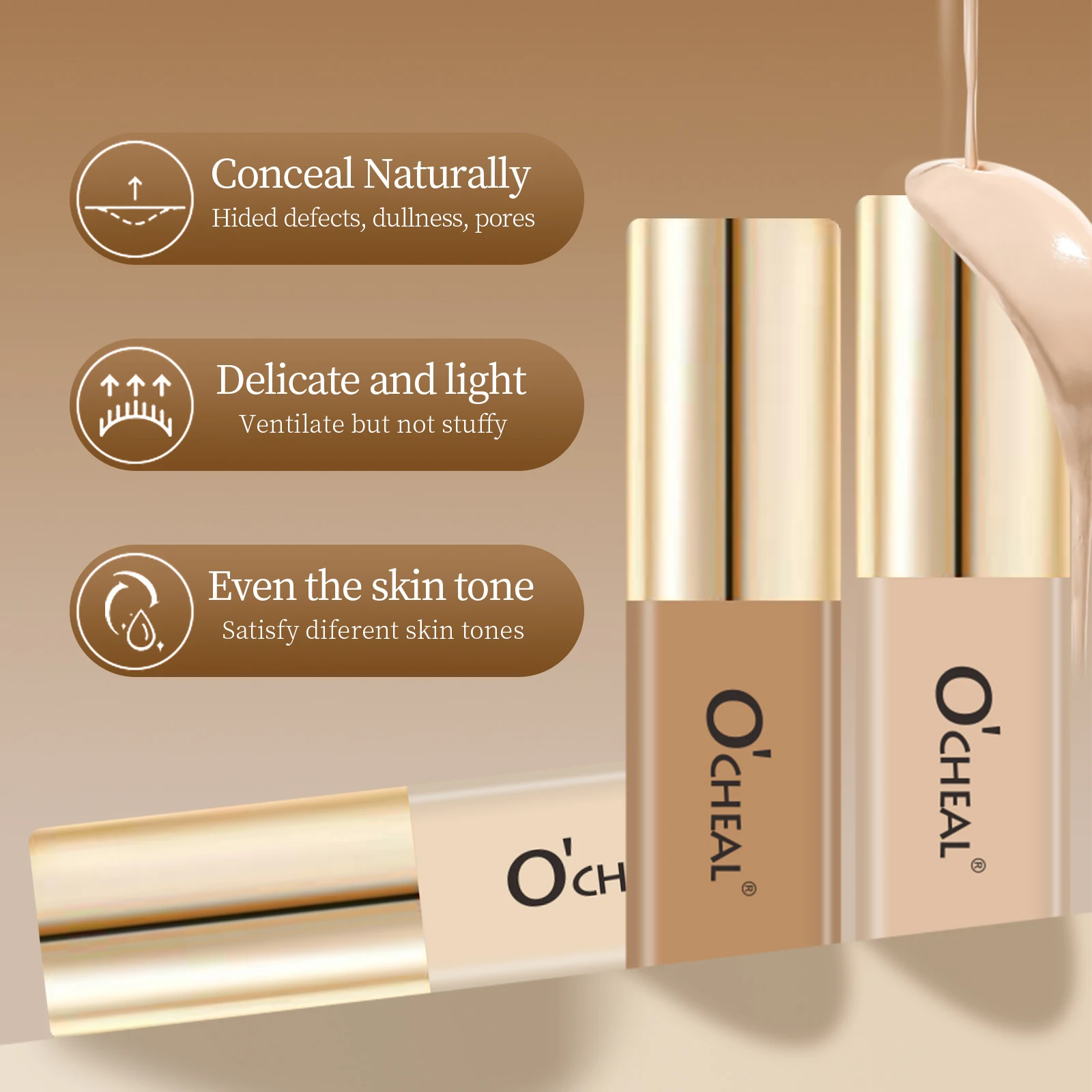 Ocheal Liquid Concealer Matte High Coverage Waterproof Oil Control Moisturizing Long Lasting Concealer Professional Face Makeup 3