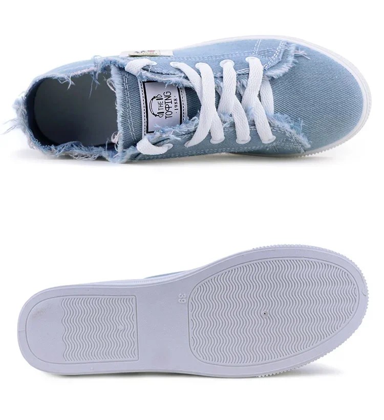 2024 New Spring Summer Women Canvas shoes Student Sports Flat Shoes women casual shoes low upper lace up Small White Shoes