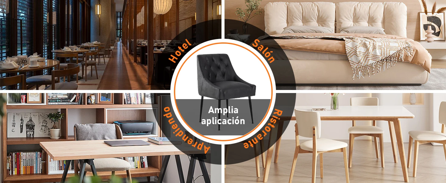 Set mit 2 Esszimmerstühlen, moderne Esszimmerstühle mit gepolstertem Sitz und ergonomischer Rückenlehne mit Metallbeinen für Küche/Wohnzimmer/Res – Detail 8