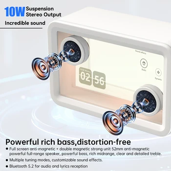 AEEZO L1 Bluetooth Speaker Hi-Fi Audio Clear Glass Screen Dynamic Suspended Lyrics Wireless Portable Audio Video LED Speakers 3