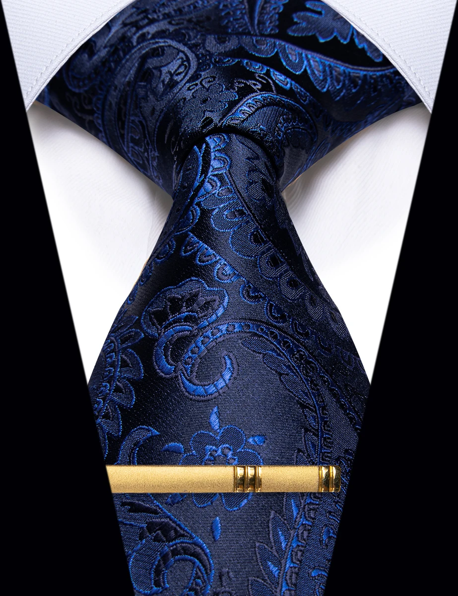 Corbatas Para Hombre de 8 Cm, Corbatas de lujo 100% de seda Para Hombre,  Corbata negra de 8cm, Gravata Jacquard, corbata delgada, Paisley de negocios