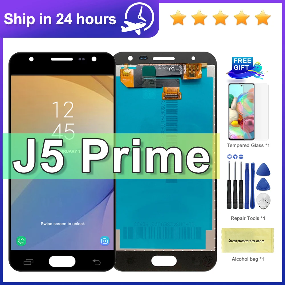 Tested J5 Prime 2017 LCD Display, For Samsung J5 Prime G570 G570F G570M G570Y Display with Touch Screen Sensor Assembly