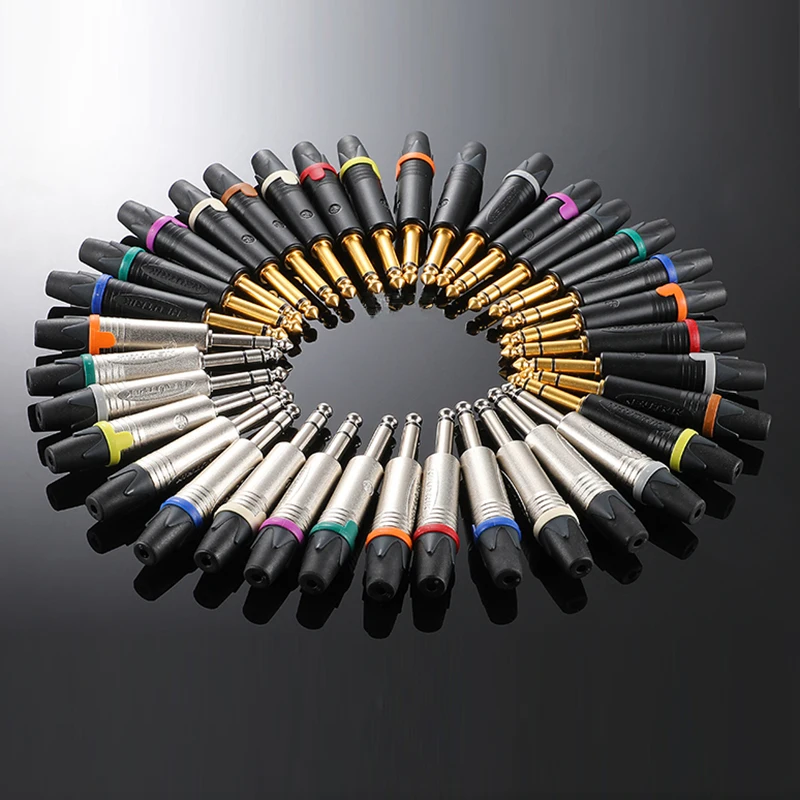 1 Pz Np3X Np2/3X-B Np2/3Rx-B Placcato Oro Grande 3-Core 6.35Mm Spina Di Saldatura Presa Xlr 6.5 Mono Np2X Connettori Per Spina Audio Per Chitarra