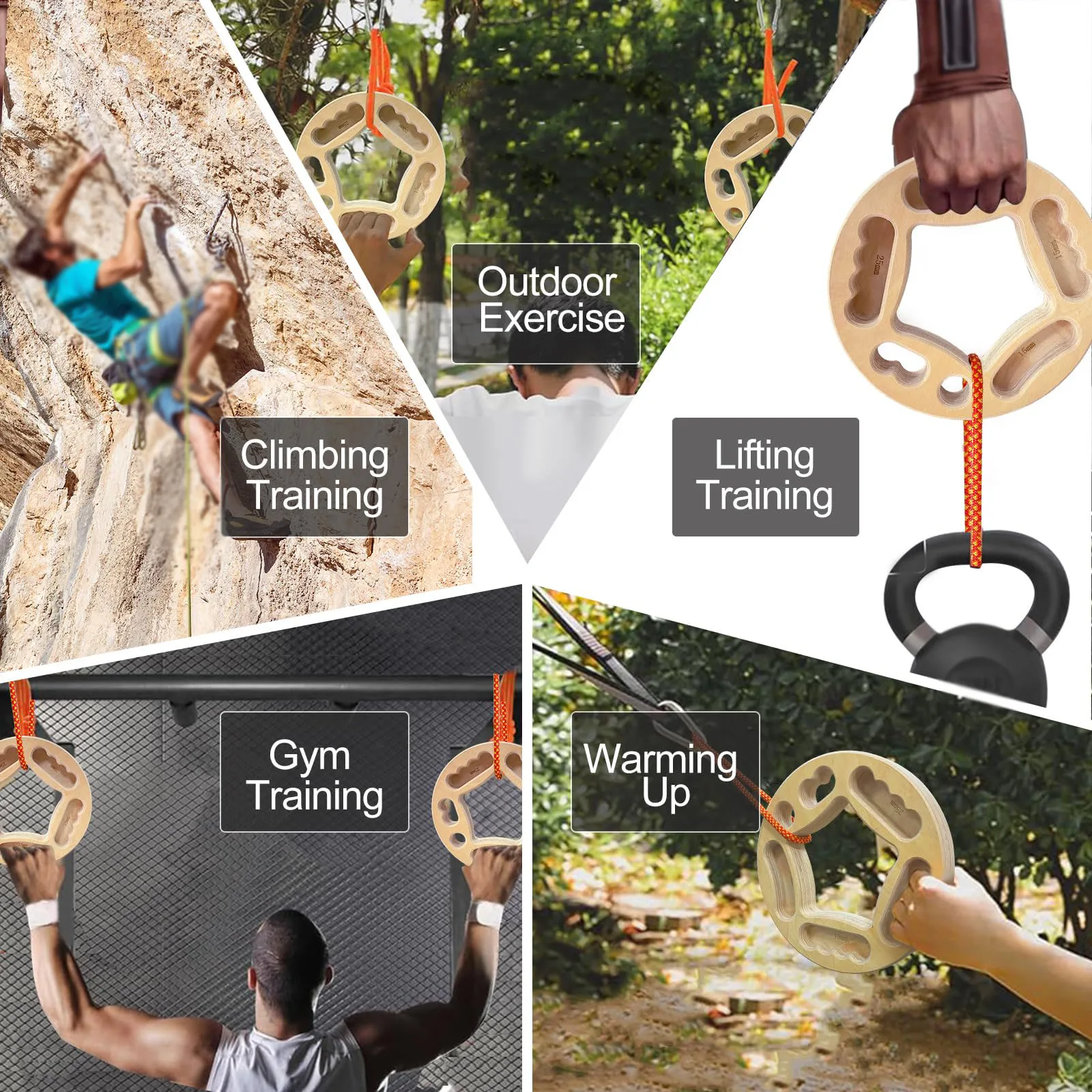 Tavola di legno – Tastiera per arrampicata su roccia, supporto per arrampicata, stazione di allenamento montata su porta, tavola portatile per costruire la del nucleo, pratica di sospensione