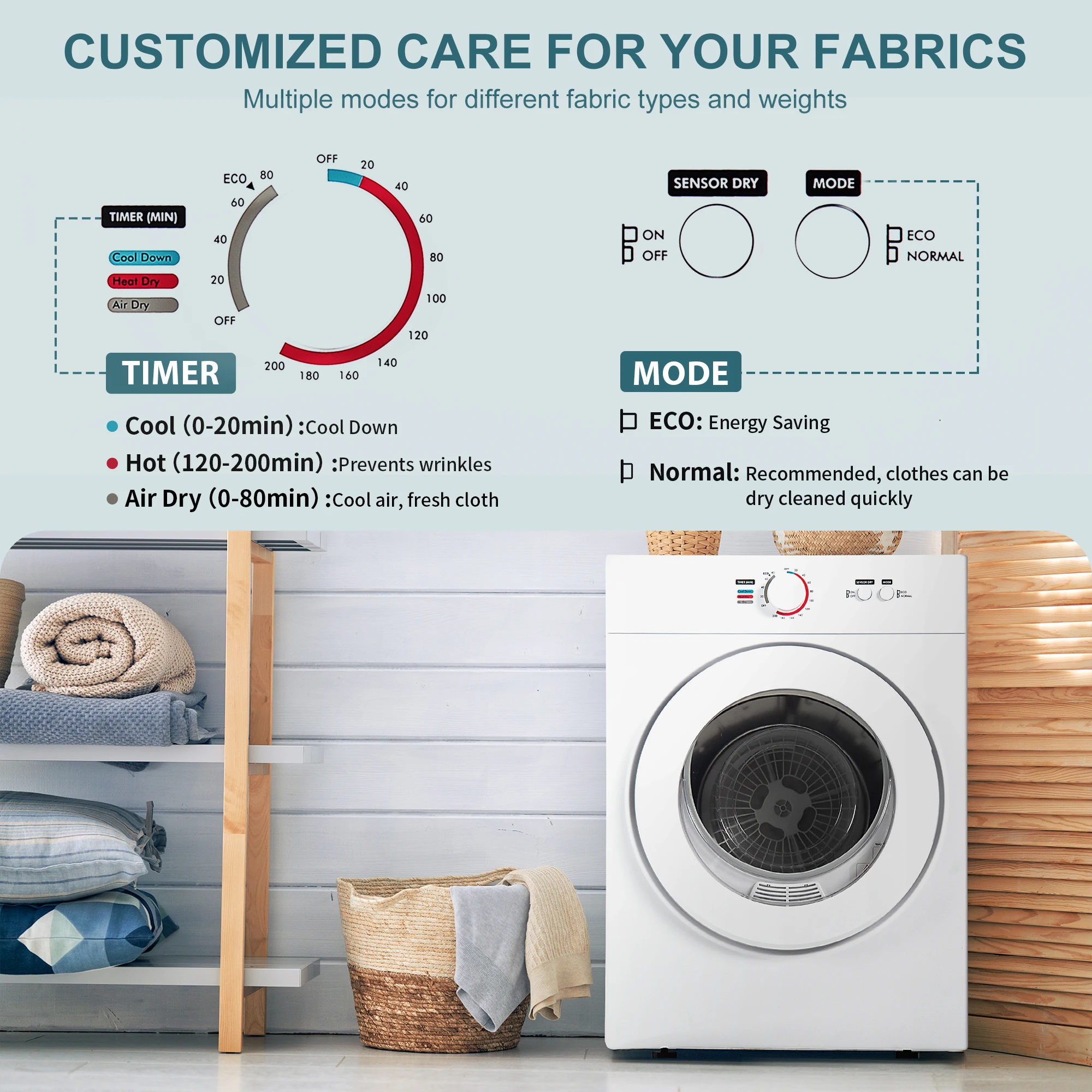 Euhomy 110V Portable Clothes Dryer 1.8 Cu. ft. Front Load Stainless Steel Electric Dryers Machine for Apartment,RVs,Dorms