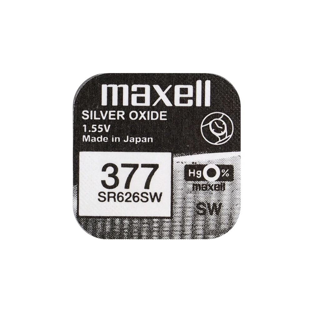 Pila Maxell Oxido de plata. Pila SR621SW, SR626SW, SR712SW, SR726SW,  SR927SW, SR936SW, 1 unidad