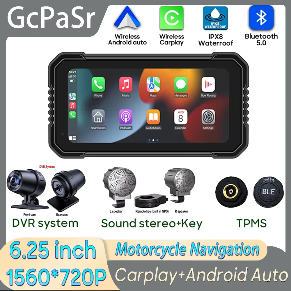 6inch GPS SatNav Motorcycle Angled MICRO USB Powered 15mm Yoke Mount (sku 14165)