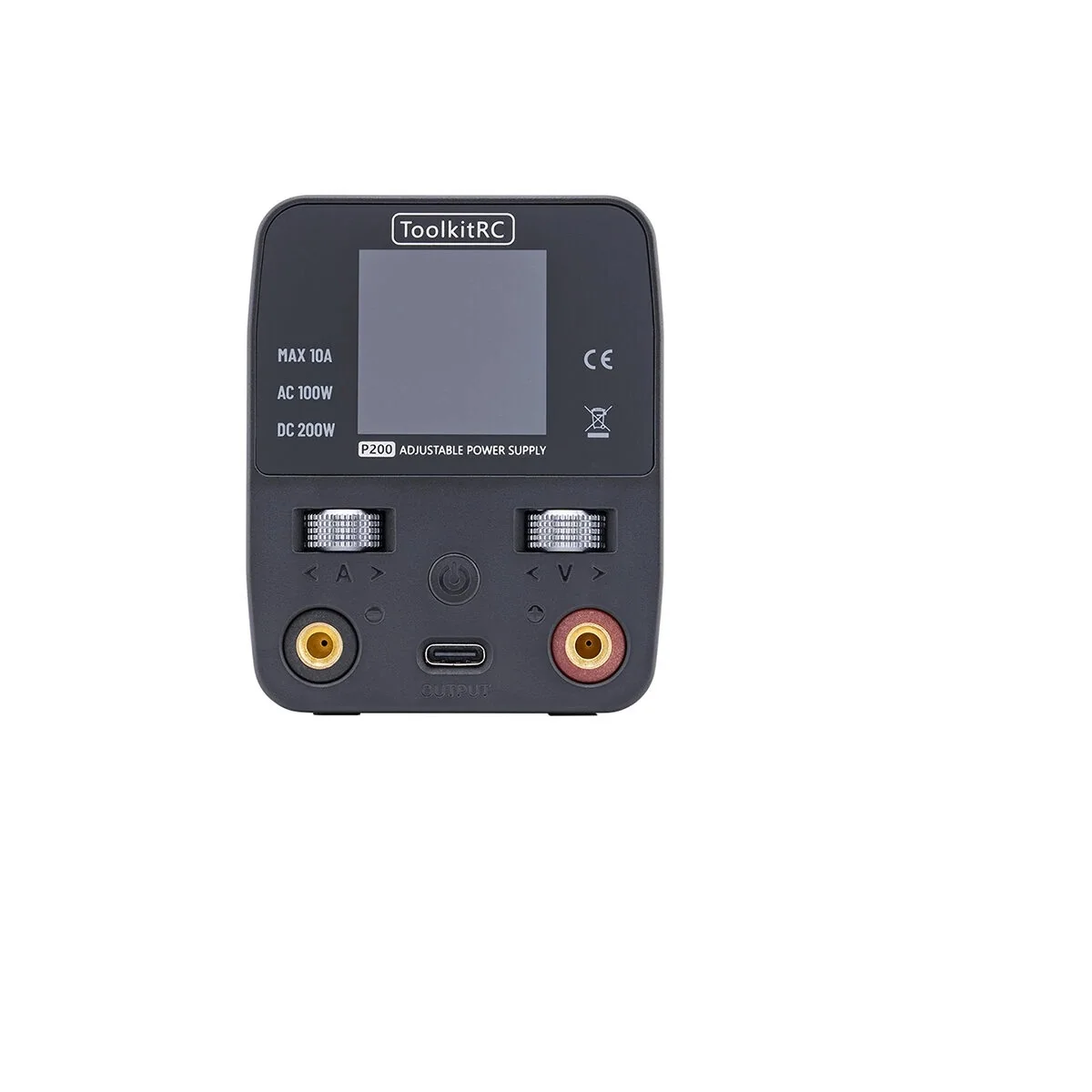 ToolkitRC P200 Mini 30V AC100W DC200W 10A GaN Adjustable Mini Desktop Power Supply USB Output 5