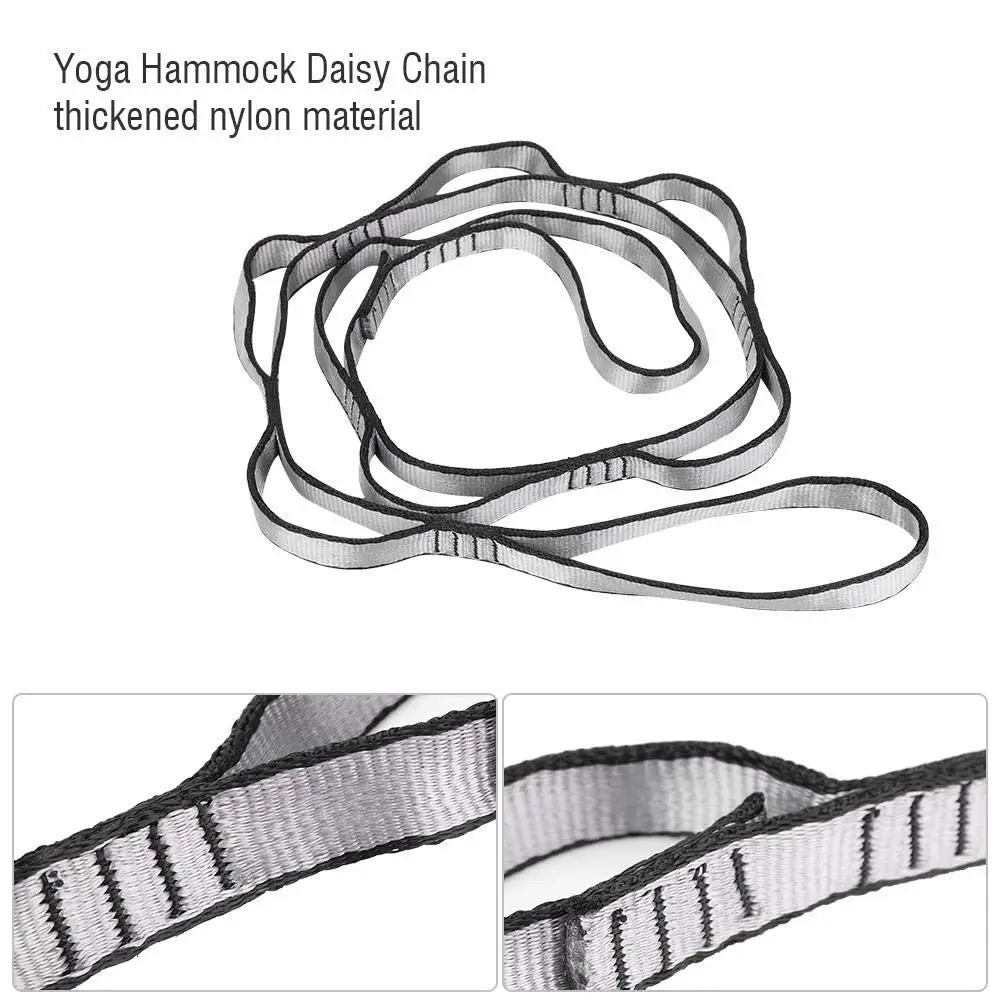 2 PCS Yoga Stretching Belt Daisy Chains Yoga Hammock Extension Straps 2 Screw Locking Carabiner Hooks