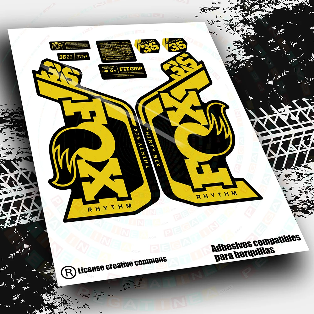Fox 36 Rhythm 2023 Wp567 Accessori Ciclismo Vinile Mtb Bike Stickers